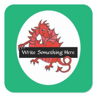 Cute Red Dragon Sheet of Stickers to Personalize