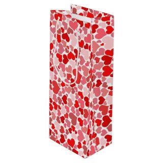 Cute Red Hearts Pattern Wine Gift Bag