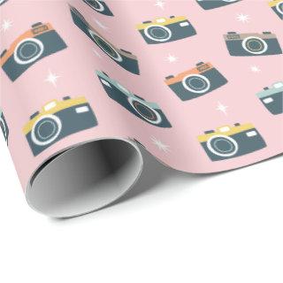 Cute Retro Camera's on light pink