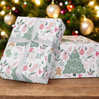 Cute retro Christmas things Illustration Pattern