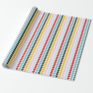 Cute Retro Colorful Hearts Pattern