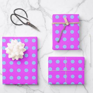Cute Retro Dots Pattern in Purple and Periwinkle  Sheets
