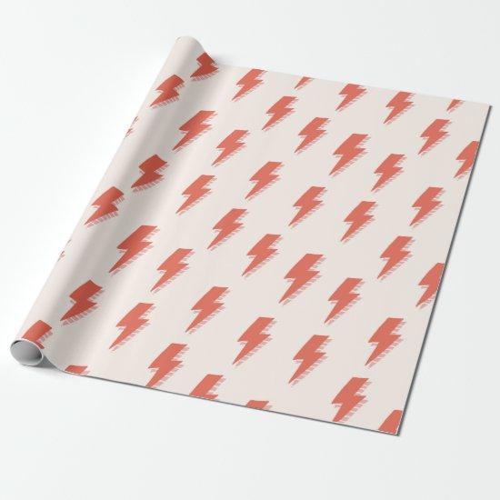 Cute Retro Lightning Bolt Pink Orange Pattern