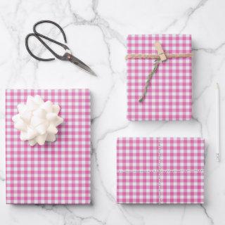 Cute Retro Pink Gingham Plaid Pattern   Sheets