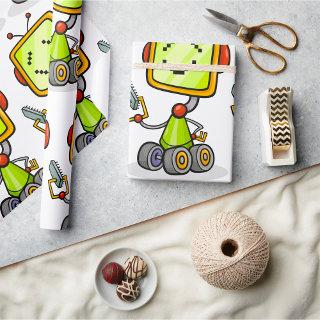 Cute Retro Robot Cartoon Fun AI Tech Digital Art