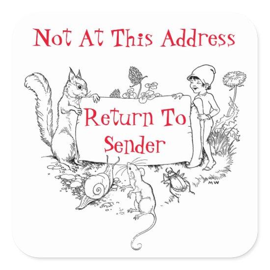 Cute Return To Sender Sticker