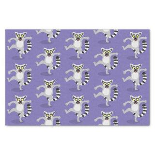 Cute ring tail lemur dancing cartoon illustration tissue paper