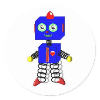 Cute Robot Cake Toppers/Stickers Classic Round Sticker