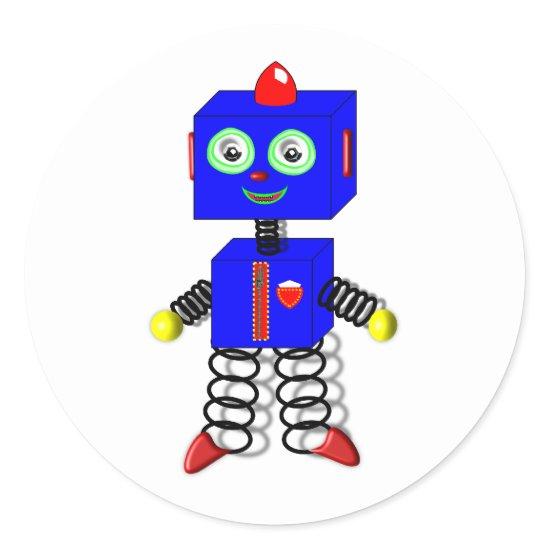 Cute Robot Cake Toppers/Stickers Classic Round Sticker