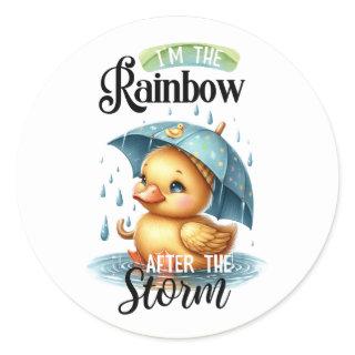 Cute Rubber Duck Baby Shower Classic Round Sticker