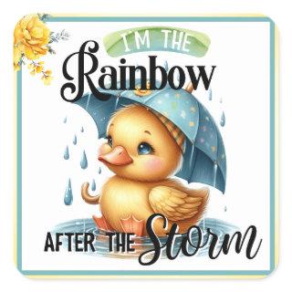 Cute Rubber Duck Baby Shower Square Sticker