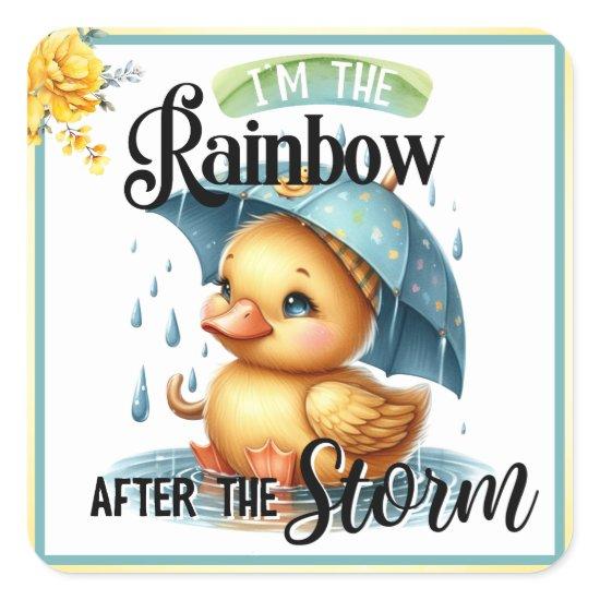 Cute Rubber Duck Baby Shower Square Sticker