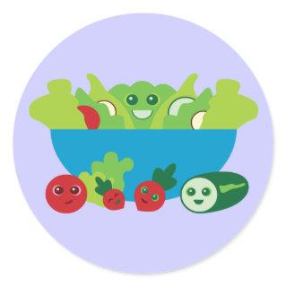 Cute Salad Classic Round Sticker