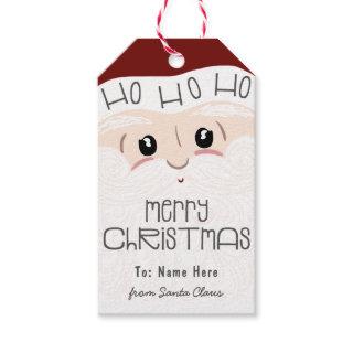 Cute Santa Claus Ho Ho Ho Merry Christmas Gift Tags
