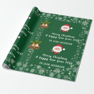 Cute Santa Claus Modern Script Personalized Name