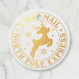 Cute Santa Seal North Pole Foil Favor Tags