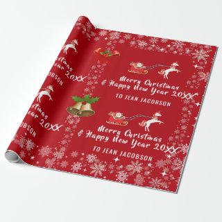 Cute Santa Unicorn Modern Script Holly Personalize