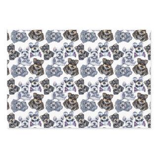 Cute Schnauzer Dog Patterned Art  Sheets