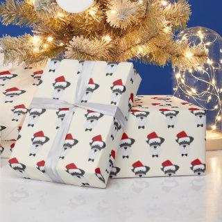 Cute Schnauzer with a Santa Hat Pattern Christmas
