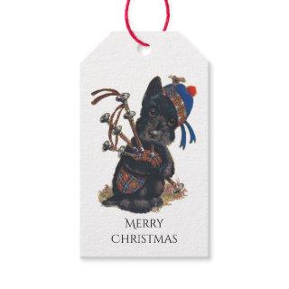 Cute Scottie Playing Bagpipes Gift Tags