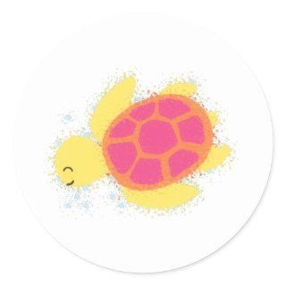 Cute Sea Turtle Classic Round Sticker