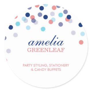 CUTE SEAL modern confetti dot pattern coral blue