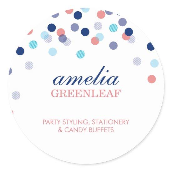 CUTE SEAL modern confetti dot pattern coral blue