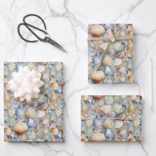 cute seashell party tiled pattern  sheets