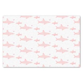 Cute Sharks Pink White | Baby Shower Tissue Paper