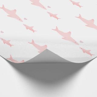 Cute Sharks Pink White | Baby Shower