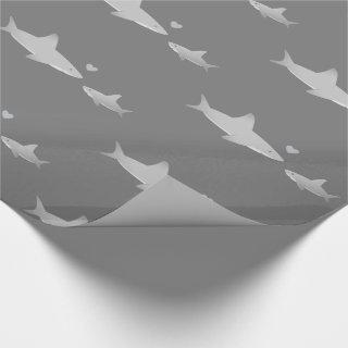 Cute Sharks Solid Gray Background | Baby Shower