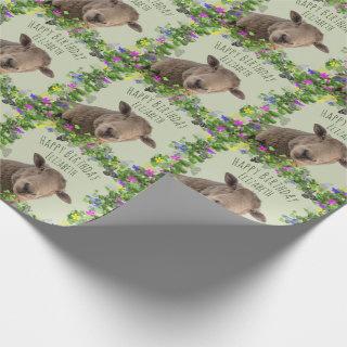 Cute Sheep in Floral Frame Personalized