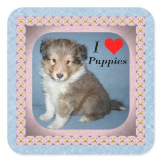 Cute Shetland Sheepdog Puppy Dog Stickers