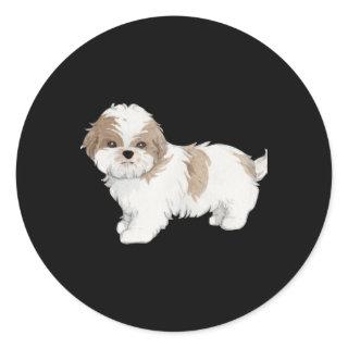 Cute Shih Tzu Puppy Classic Round Sticker