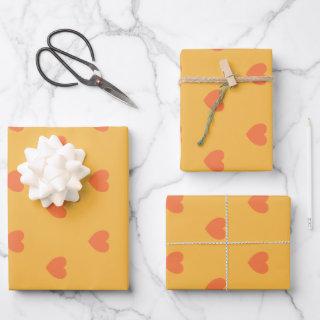 Cute Simple Yellow and Orange Heart Pattern   Sheets