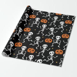 Cute Skeleton And Pumpkin Pattern