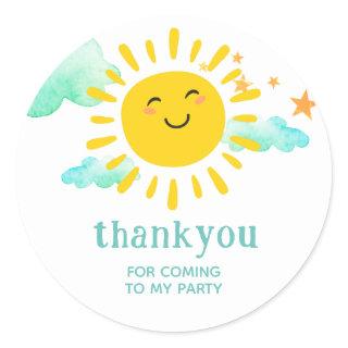 Cute Smiliing Sunshine Thank You Party Sticker