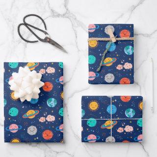 Cute Smiling Planet Pattern  Sheets