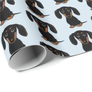 Cute Smooth Coated Black and Tan Dachshund Pattern