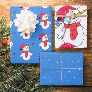 Cute Snowman and Snowflake Pattern Kids Christmas  Sheets