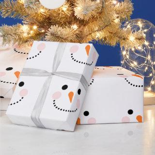 Cute Snowman Face Simple Pattern