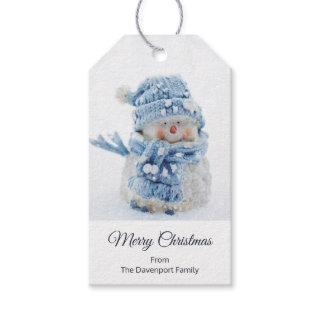 Cute Snowman in Winter Photograph Christmas Gift Tags