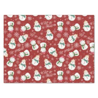 Cute Snowman Snowflake Whimsical Christmas  Tissue Paper