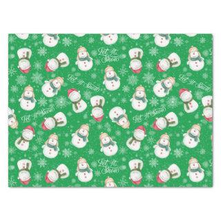 Cute Snowman Snowflake Whimsical Christmas Tissue Paper