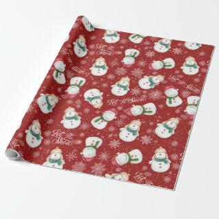 Cute Snowman Snowflake Whimsical Christmas
