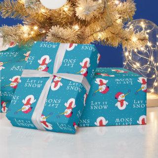 Cute Snowman with Snowflake Let it Snow Winter Kid