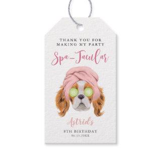 Cute Spa Dog Birthday Party Thank You Gift Tags
