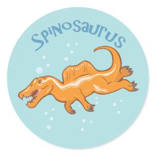 Cute Spinosaurus Classic Round Sticker