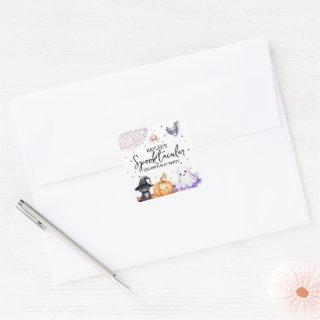 Cute Spooktacular Birthday Party Square Sticker