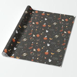 Cute Spooky Whimsical Halloween Pattern Background